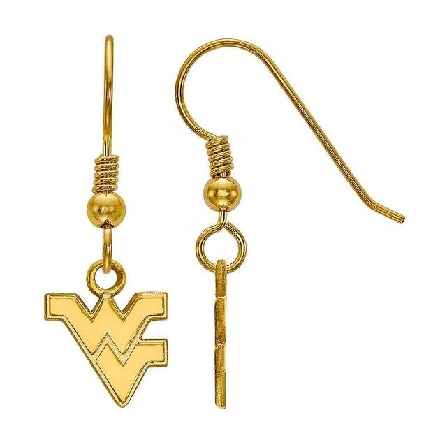 LogoArt 14K Gold Plated West Virginia Mountaineers Extra Small Dangle Earrings, Womens Product Image