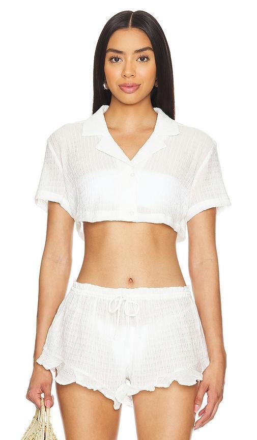 Lovers and Friends Daydreamer Crop Top in White Product Image