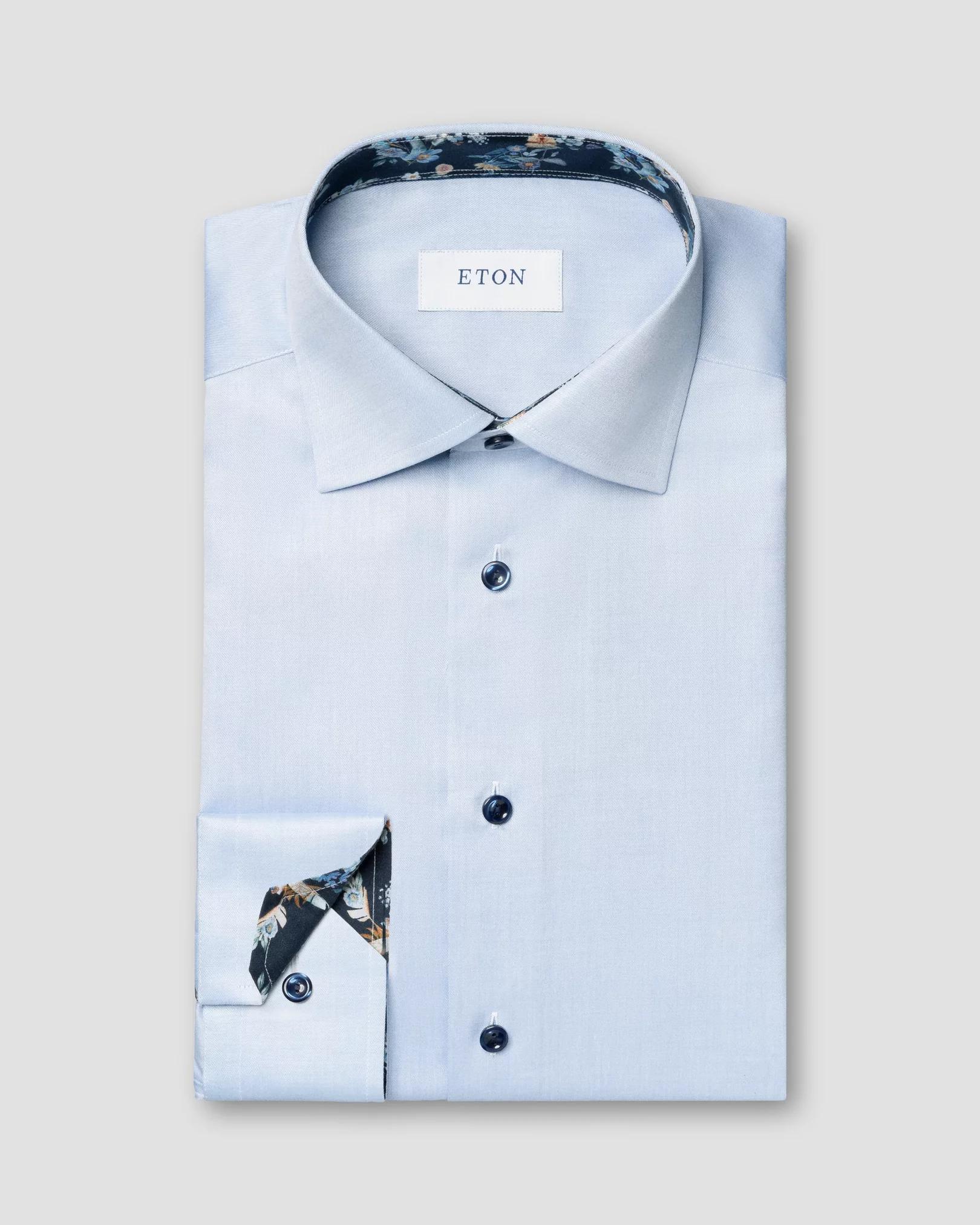 Eton Slim Fit Dress Shirt with Floral Pattern Detail Product Image