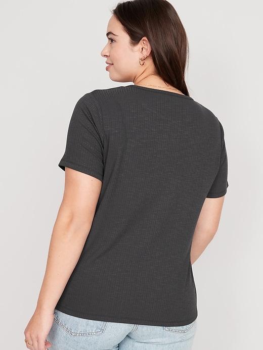 Luxe Ribbed Slub-Knit T-Shirt Product Image