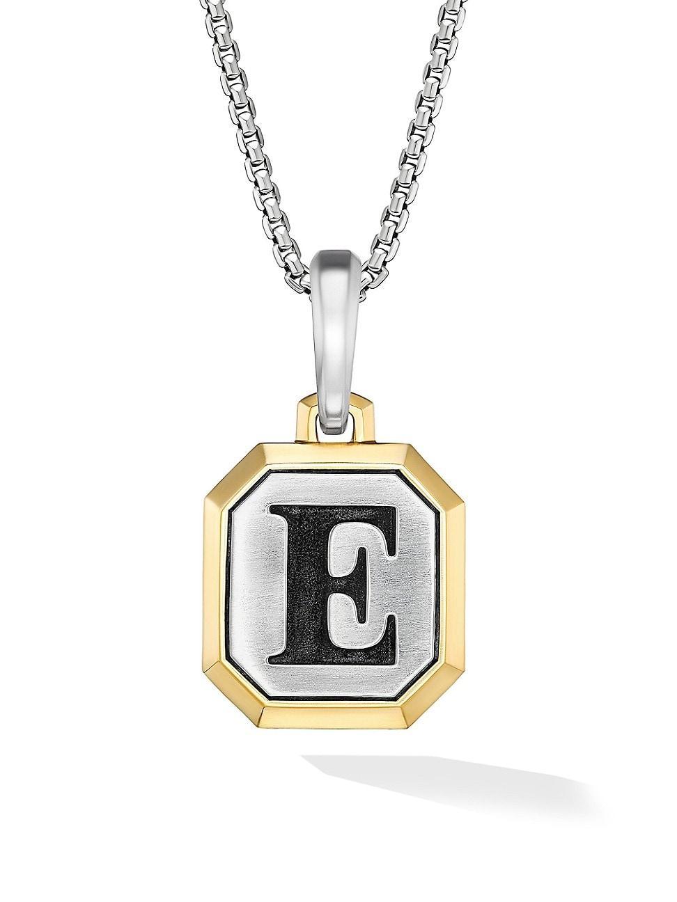 Mens Initial Amulet in Sterling Silver Product Image