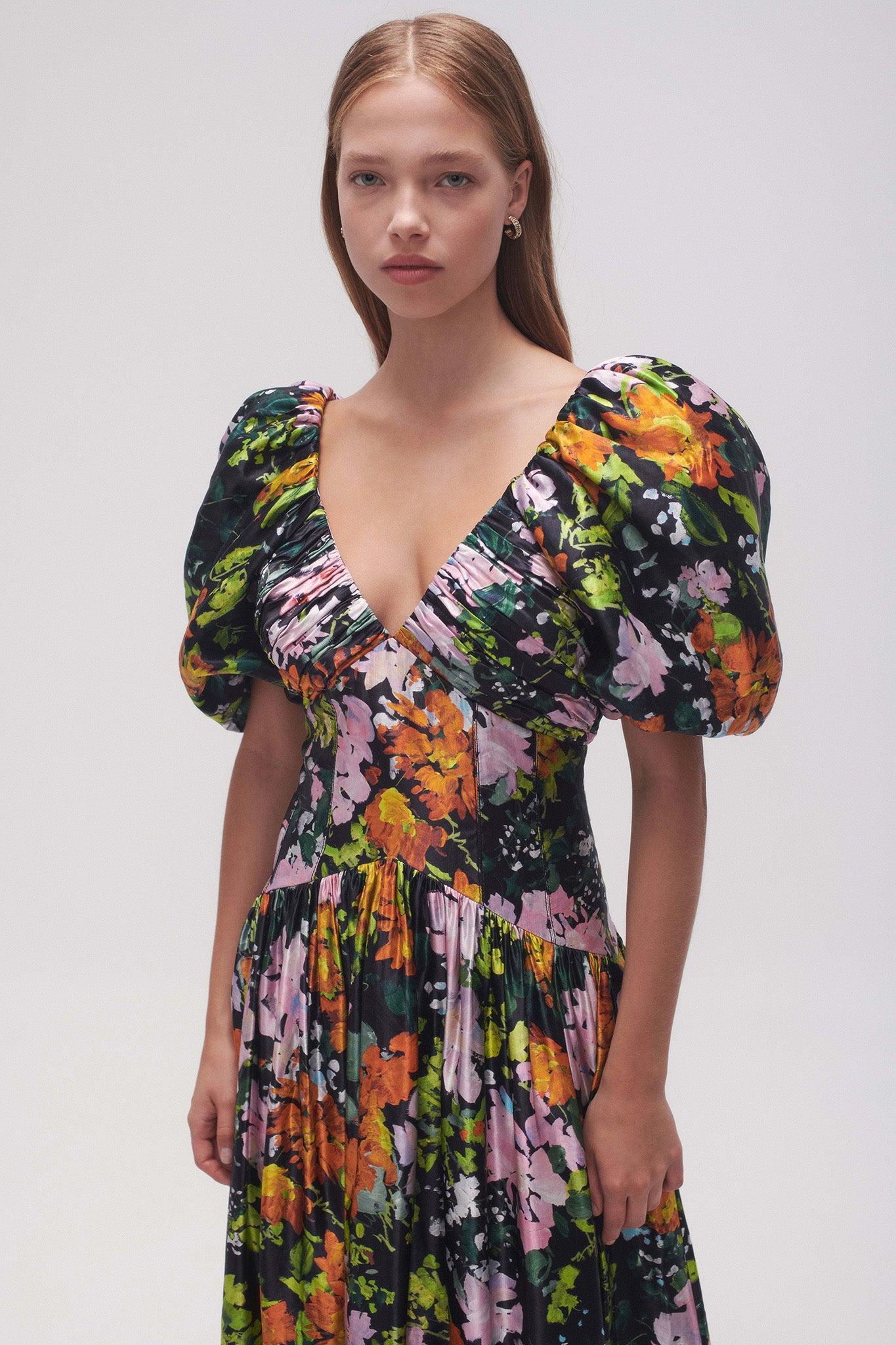 Gabrielle Plunge Midi Dress Product Image