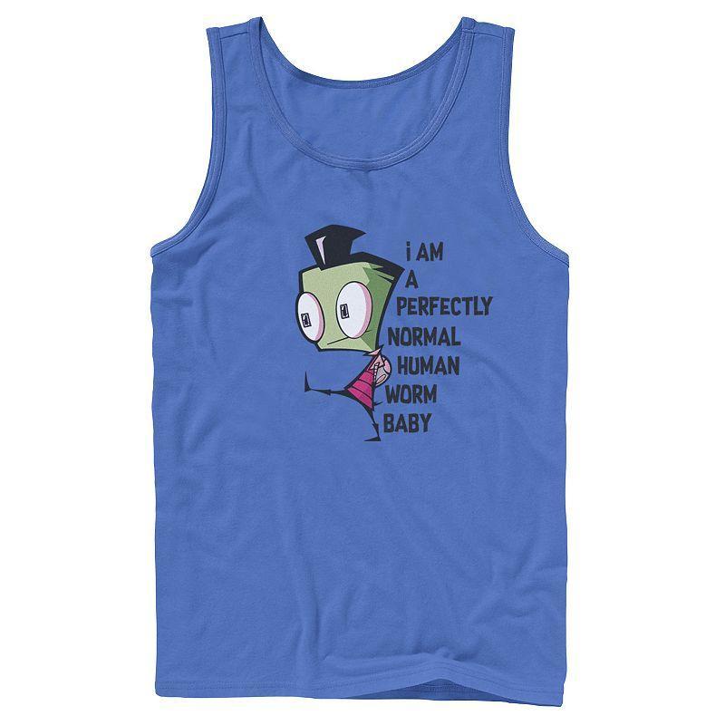 Mens Nickelodeon Invader Zim And Gir Watercolor Portrait Logo Graphic Tank Top Athletic Grey Product Image