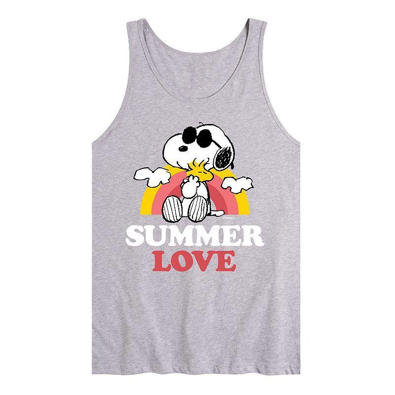 Mens Peanuts Summer Love Tank Grey Product Image