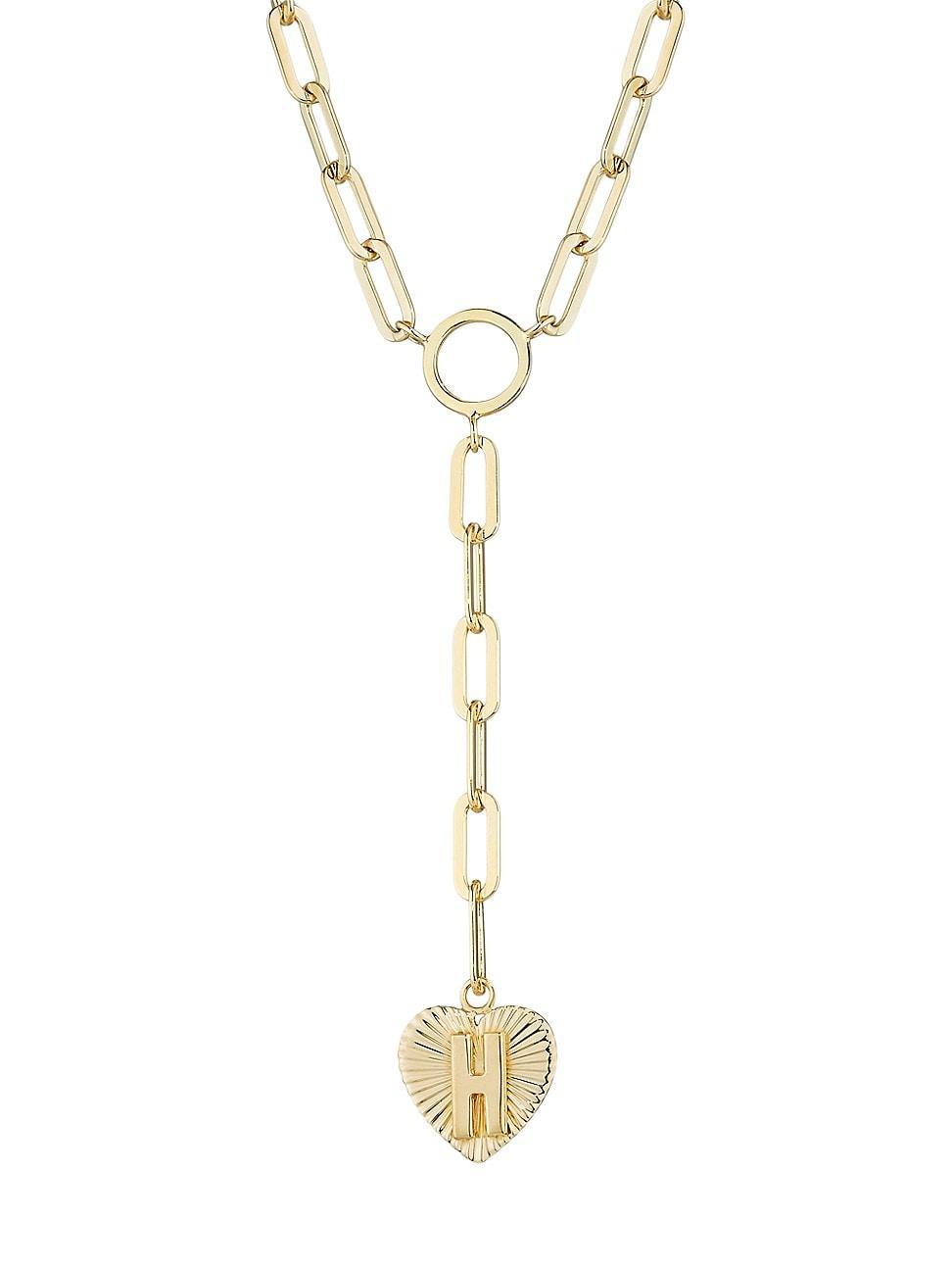 Womens Althea 18K-Yellow-Gold Vermeil Initial Lariat Necklace Product Image