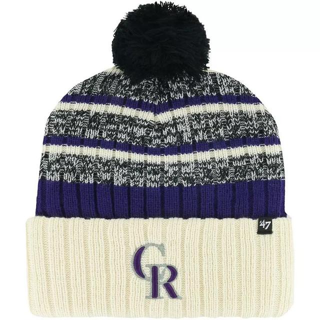 Mens 47 Natural Colorado Rockies Tavern Cuffed Knit Hat with Pom Product Image