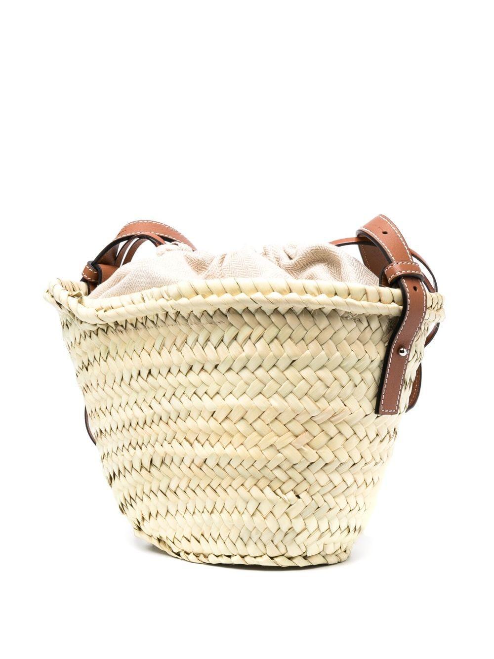 Anagram interwoven raffia bucket bag  Product Image