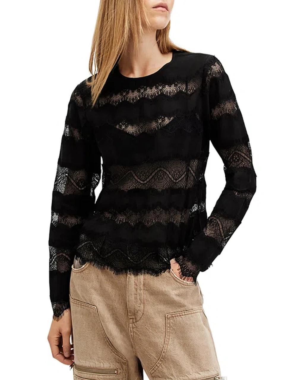 Lace-trim Tiff Top In Black product image