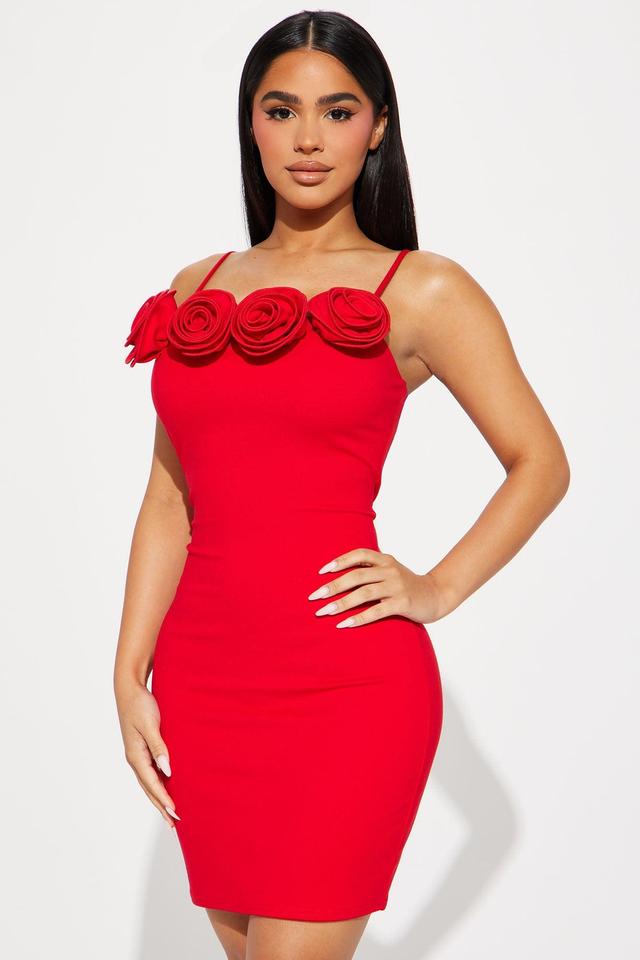 Thea Rose Mini Dress - Red Product Image