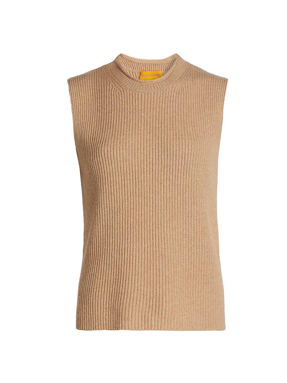 Womens Layer Up! Rib-Knit Cashmere Vest Product Image