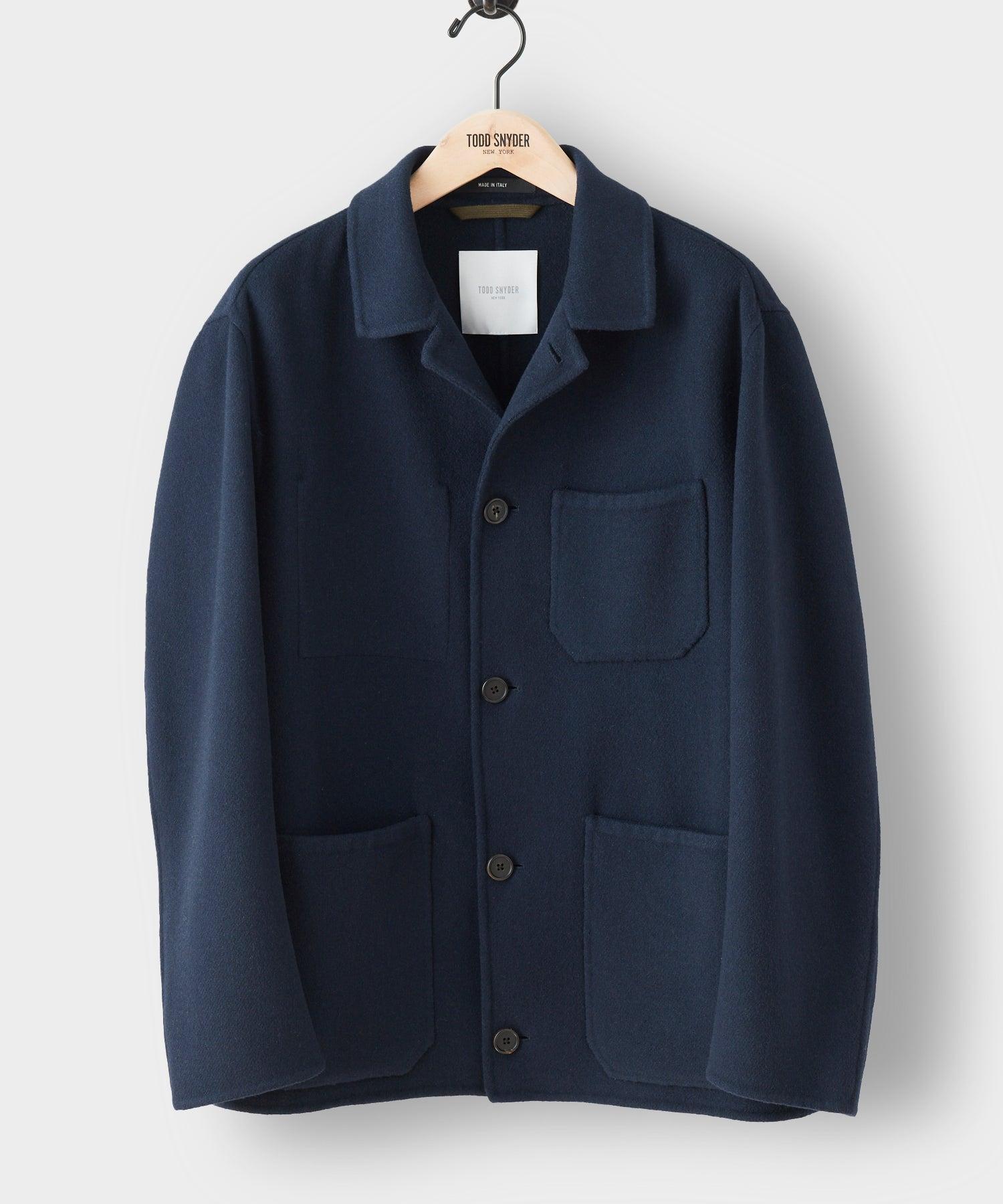 Italian Cashmere Chore Coat in Navy Product Image