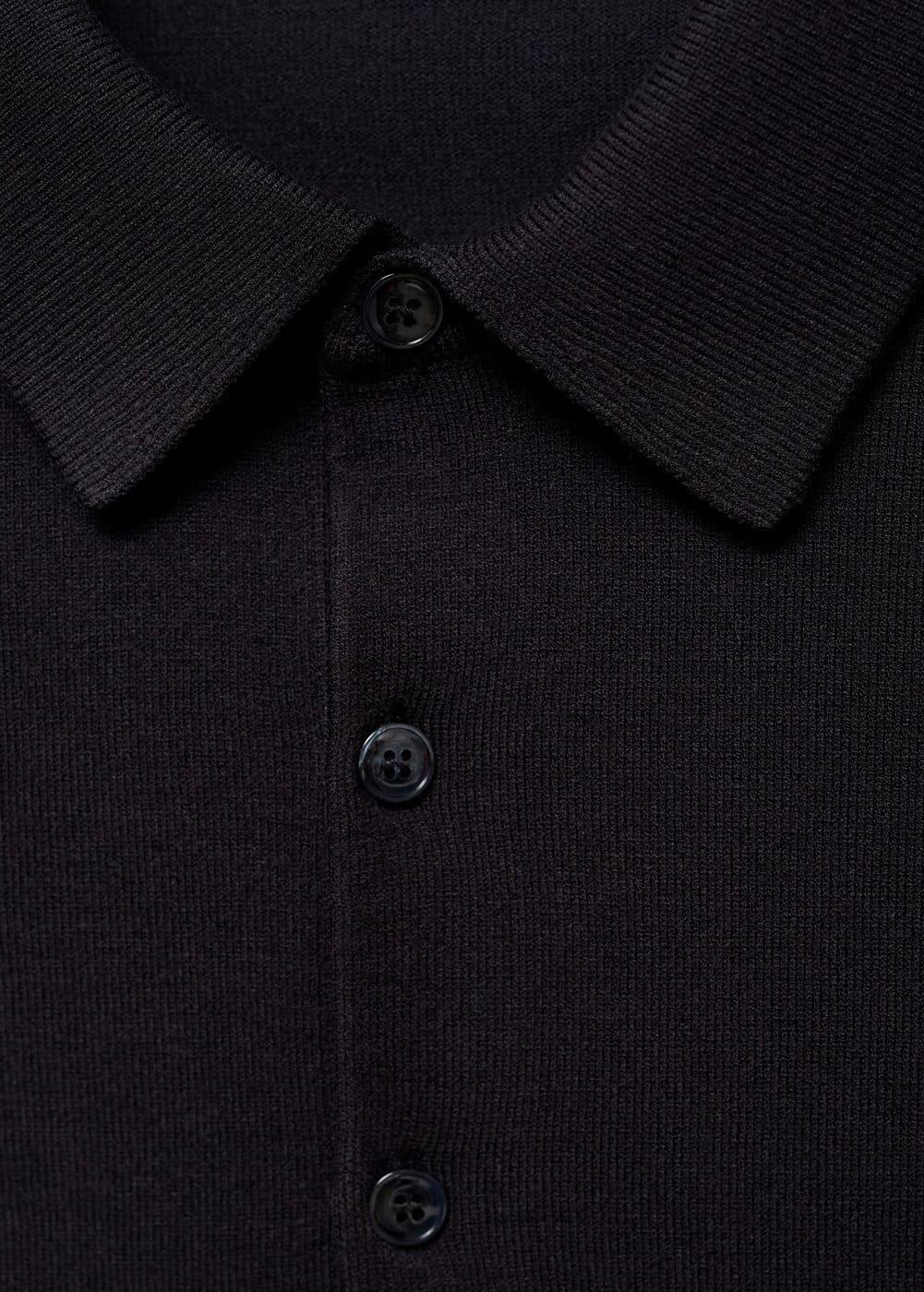 MANGO MAN - Fine-knit polo shirt dark navyMen Product Image