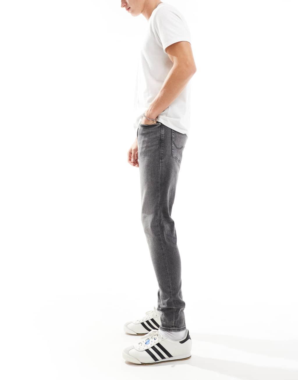 Jack & Jones Pete slim tapered jeans in gray wash  Product Image