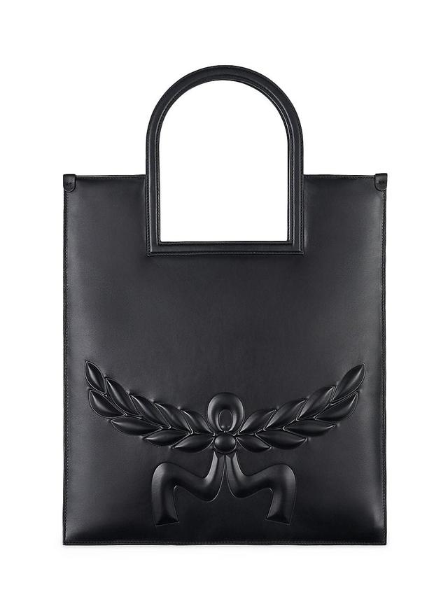 Womens Aren Medium Embossed Leather Tote Bag Product Image