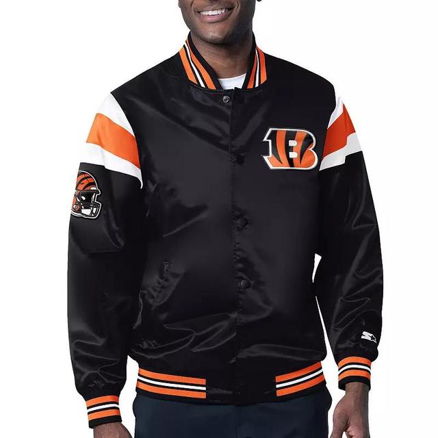 Mens Starter Cincinnati Bengals Satin Full-Snap Varsity Jacket Product Image