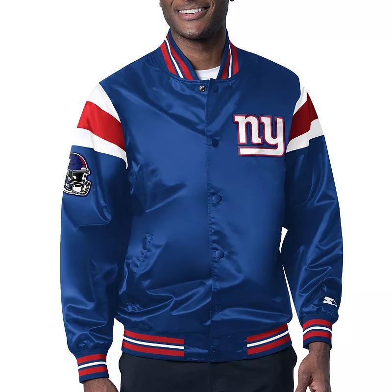 Mens Starter Royal New York Giants Satin Full-Snap Varsity Jacket Product Image