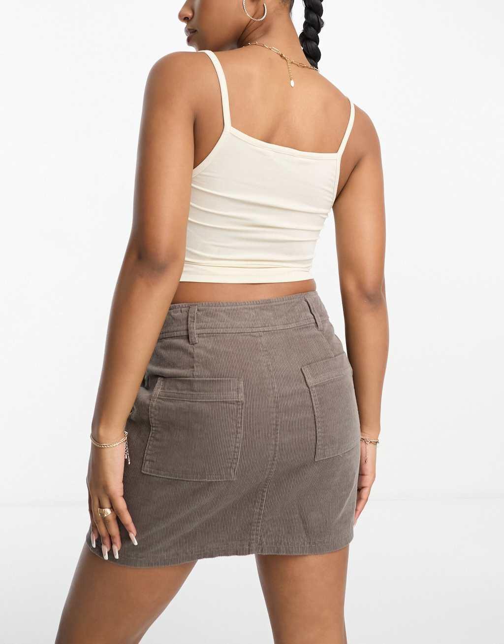 ASOS DESIGN cord pocket a-line mini skirt Product Image