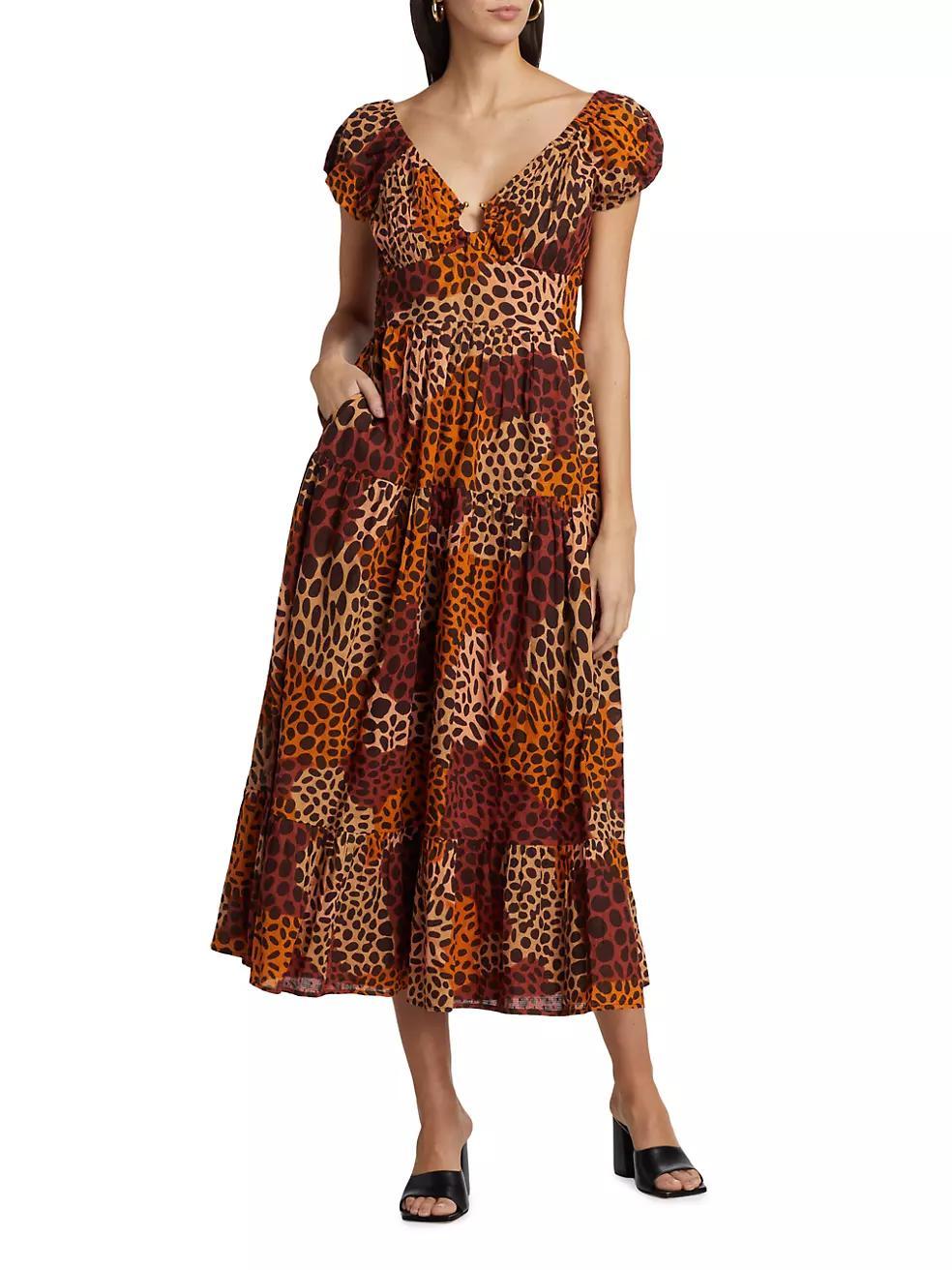 Jane Abstract Cotton Midi Dress Product Image