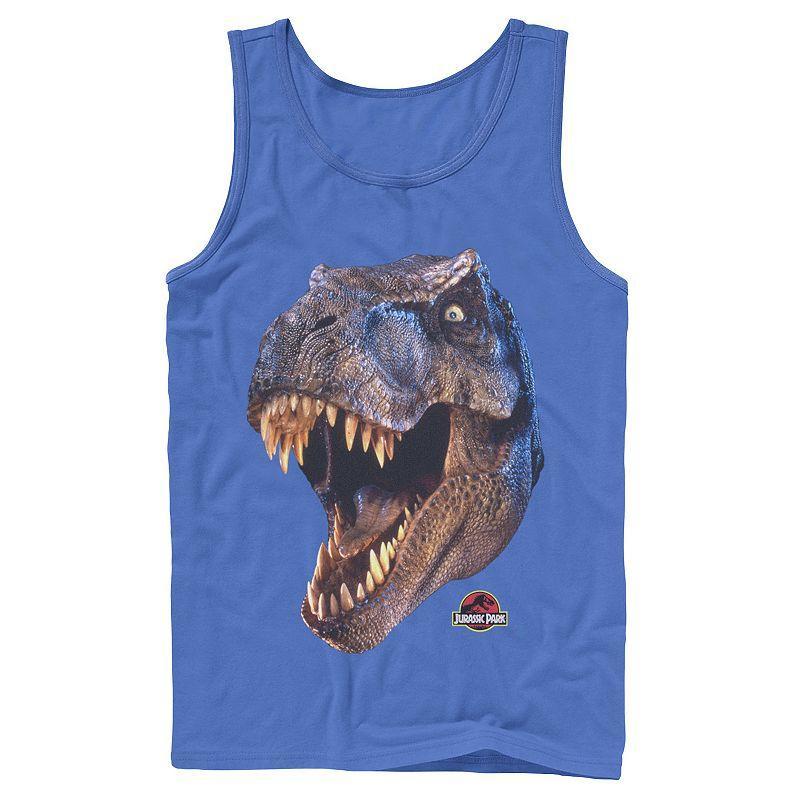 Mens Jurassic Park T-Rex Head Roar Tank Top Grey Product Image