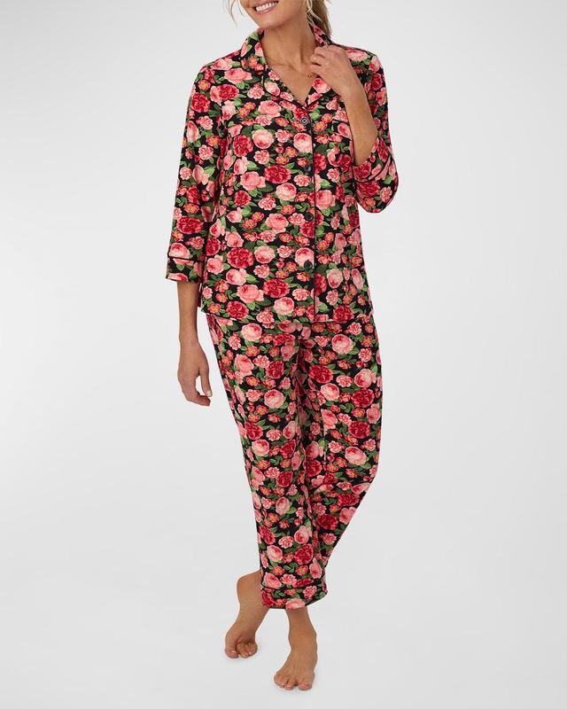 Cropped Floral-Print Pajama Set Product Image