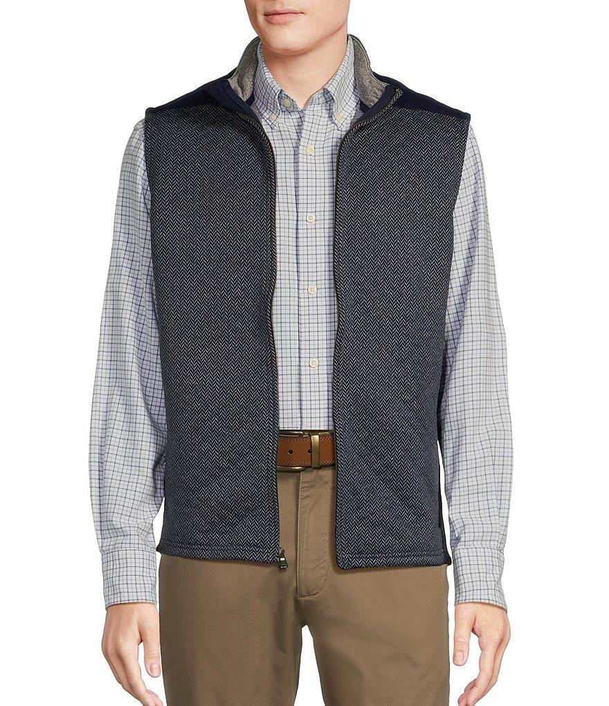 Cremieux Blue Label Tonal Herringbone Full-Zip Vest Product Image