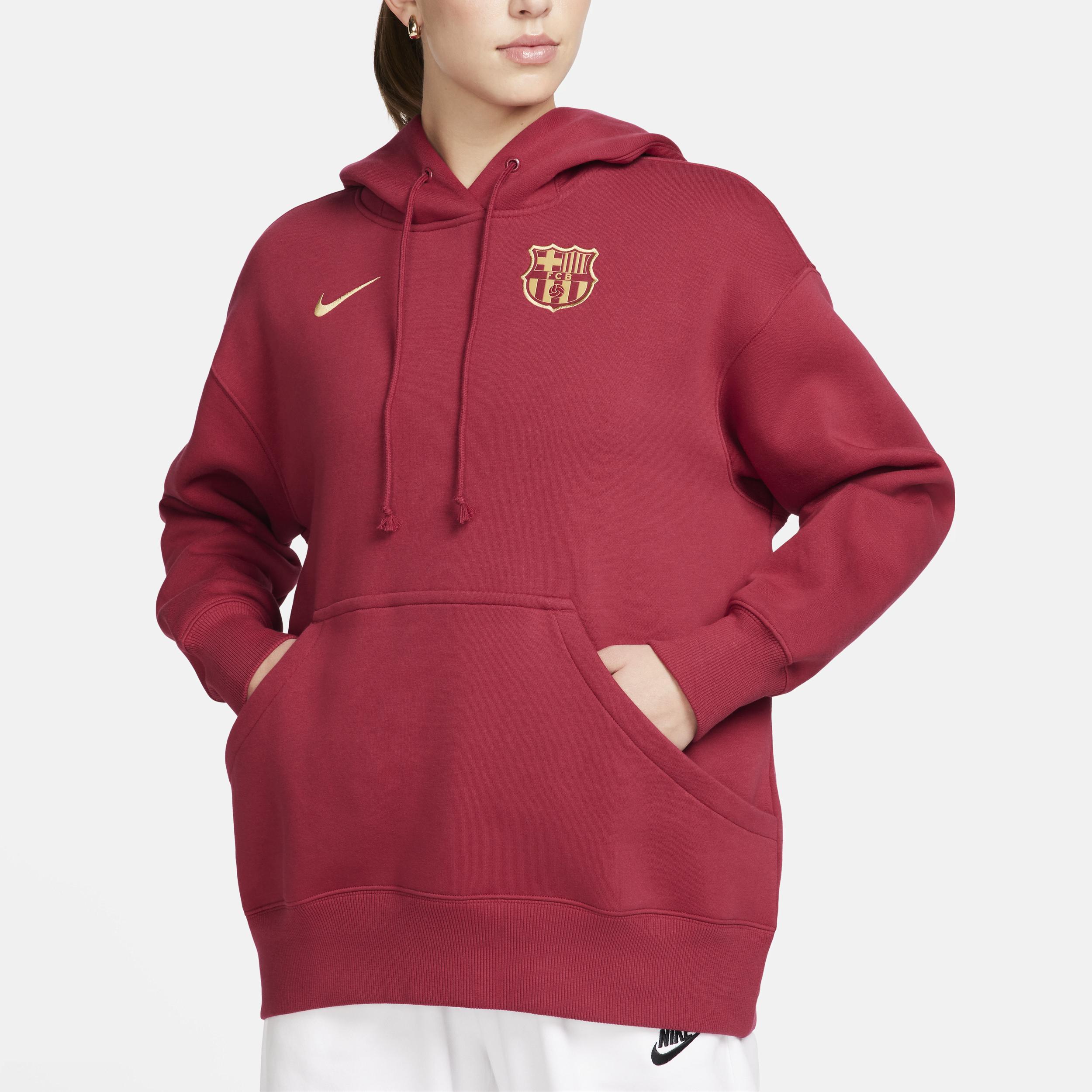 FC Barcelona Phoenix Fleece Nike Women's Soccer Oversized Pullover Hoodie Product Image