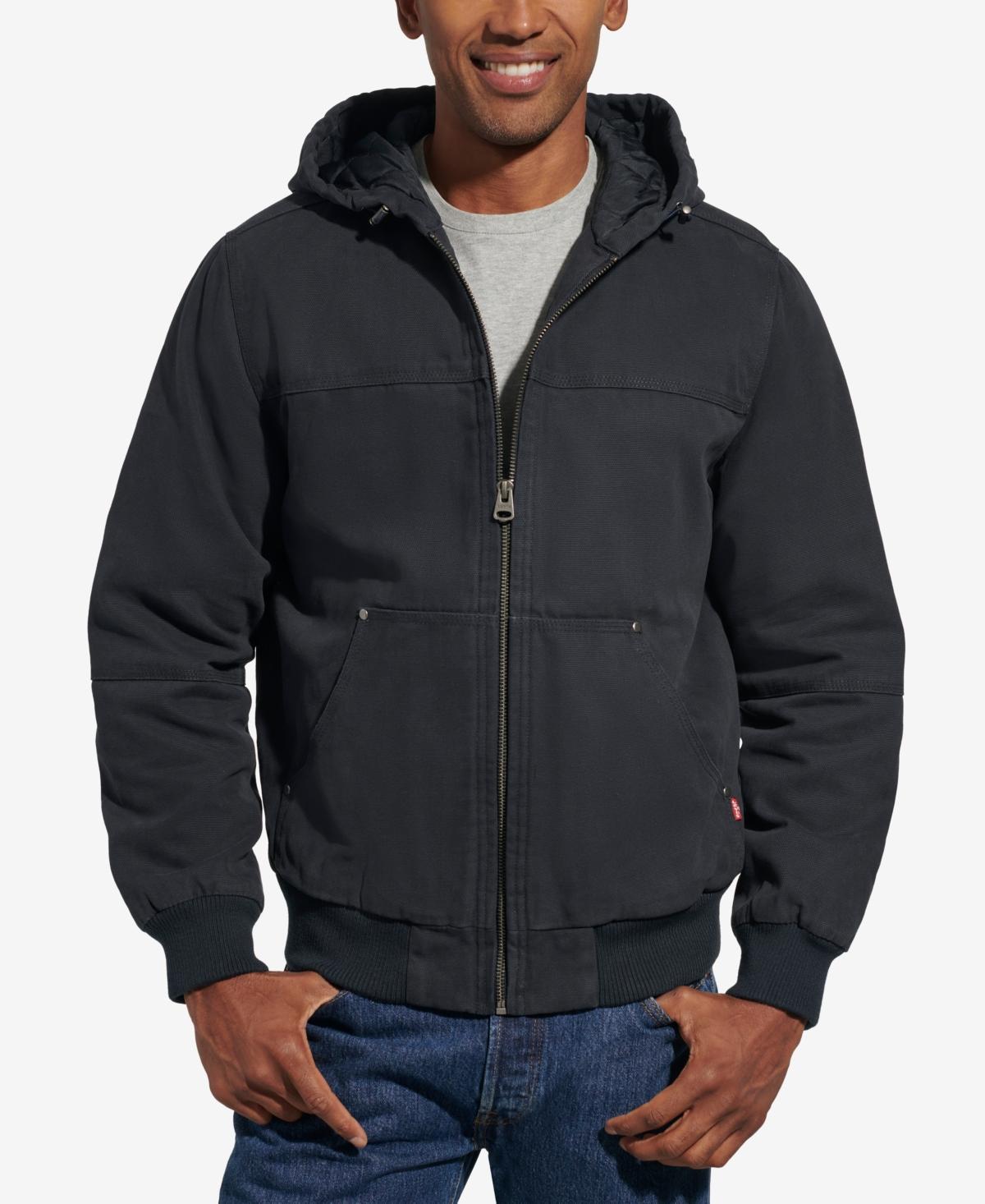 Levis Mens Workwear Hoodie Bomber Jacket with Quilted Lining Product Image