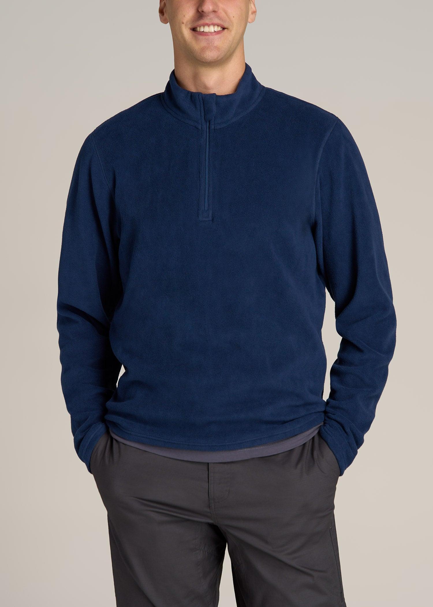 Half Zip Polar Men's Tall Fleece Pullover in Midnight Blue Male Product Image