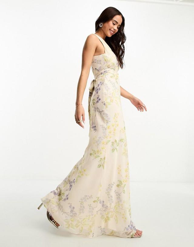 Hope & Ivy Bridesmaid tie back maxi dress Product Image