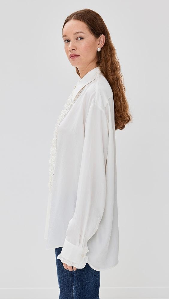 Tibi Winter Acetate Easy Tuxedo Shirt | Shopbop Product Image