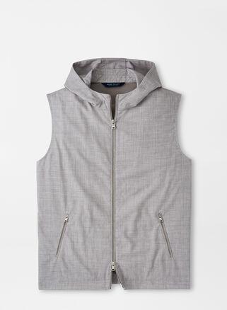 Peter Millar Mens Excursionist Lite Hooded Vest | Color: Platinum | Size: S Product Image