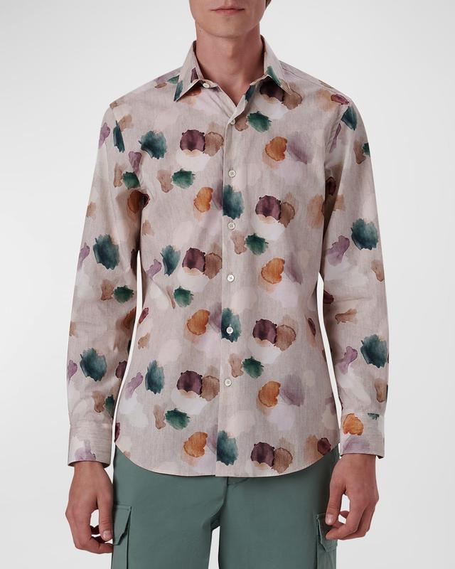 Bugatchi Shaped Fit Abstract Print Stretch Cotton Button-Up Shirt Product Image