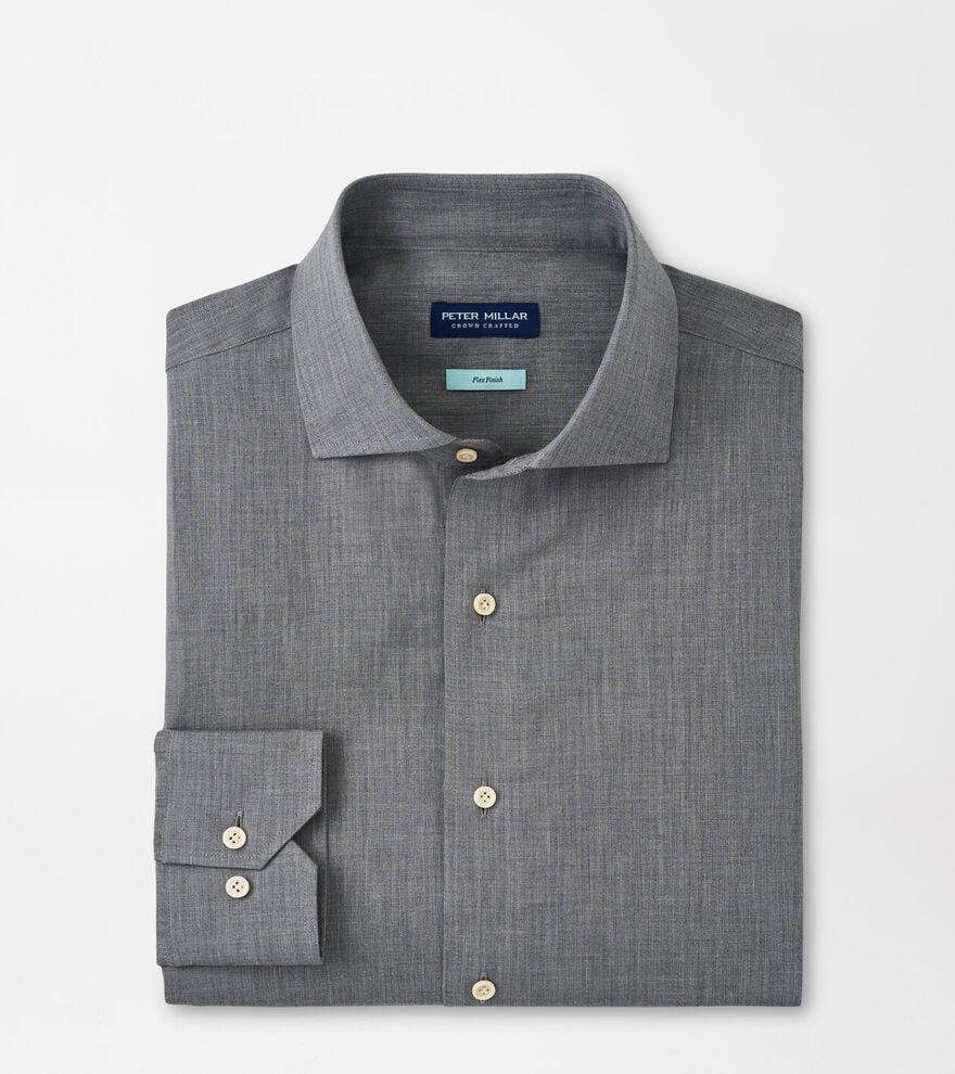 Peter Millar Mens Cumbria Fleece Finish Sport Shirt | Color: Gale Grey | Size: XL Product Image