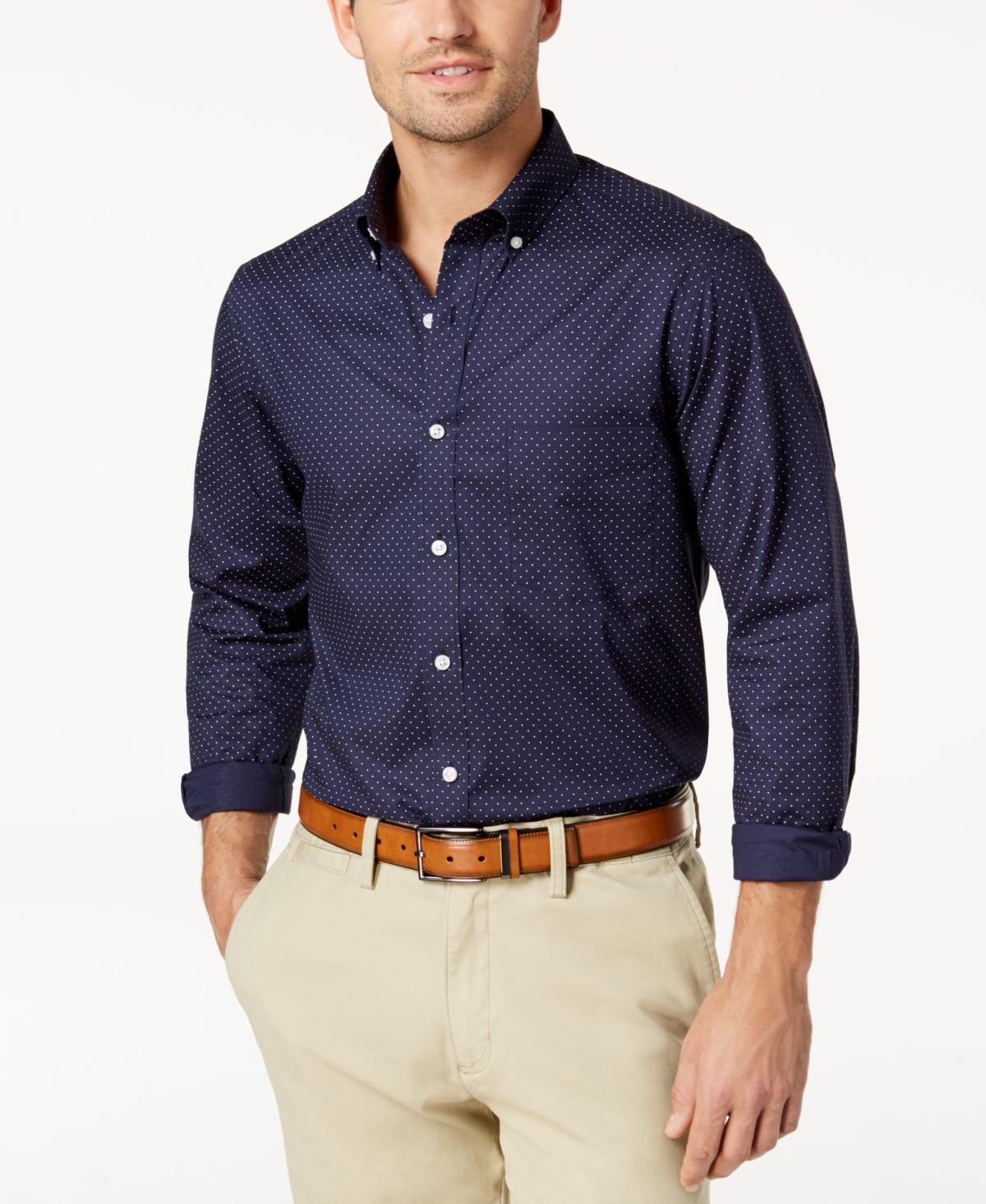 Mens Club Room Micro Dot Print Stretch Cotton Shirt, Created for Macys Product Image