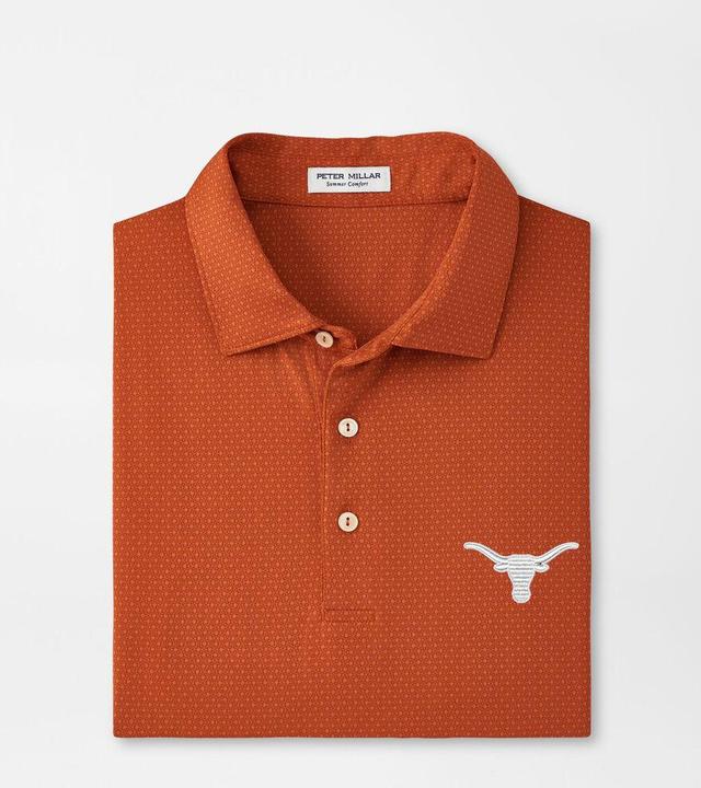 Peter Millar Mens Texas Tesseract Performance Jersey Polo | Color: Rust | Size: S Product Image