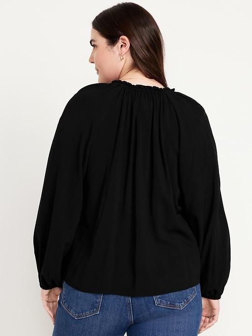 Split-Neck Seersucker Top Product Image