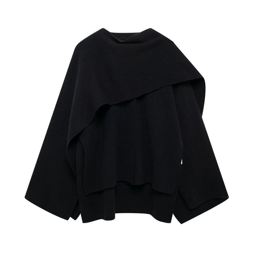 Cowl Neck Asymmetrical Oversized Sweater Product Image