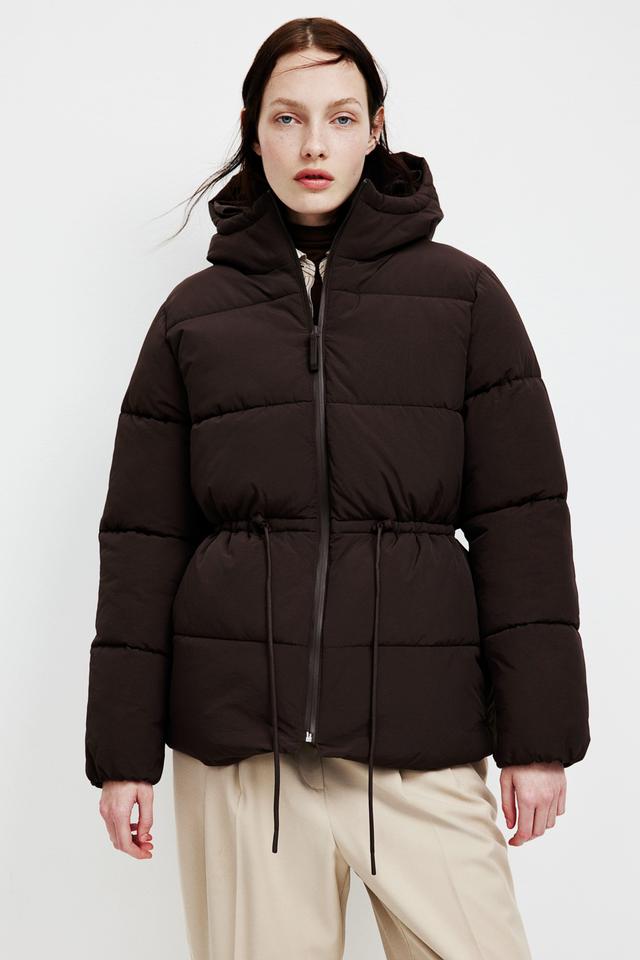 Oversized drawstring-waist puffer jacket Product Image