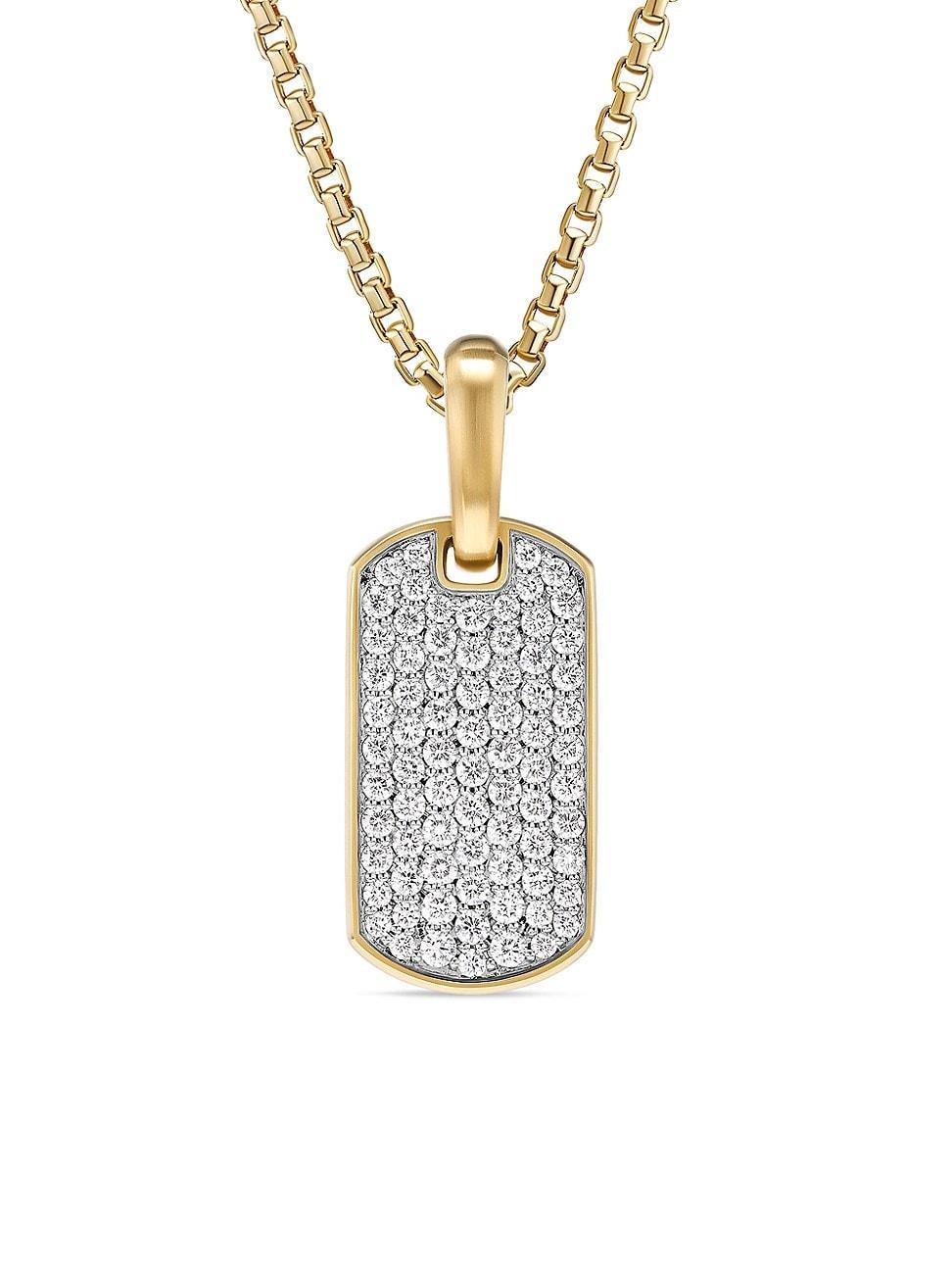 Mens Chevron Tag Enhancer with Diamonds in 18K Gold, 21mm Product Image