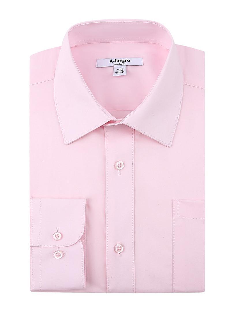 Classic Regular Fit Dress Cotton Shirt In Pink Product Image