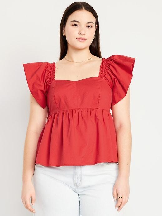 Flutter-Sleeve Crepe Top Product Image