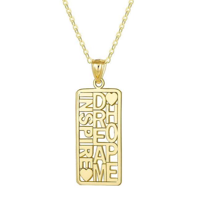 Taylor Grace 10k Gold Inspire, Dream, Hope Pendant Necklace, Womens Gold Tone Product Image