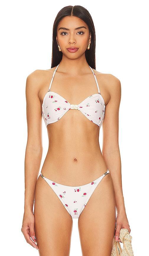 Ganni Bandeau Bikini Top Cream. (also in 32, 38). Product Image