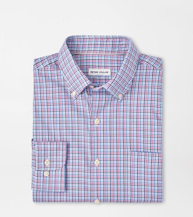 Peter Millar Mens Albert Crown Lite Cotton-Stretch Sport Shirt | Color: Rosewood | Size: L Product Image