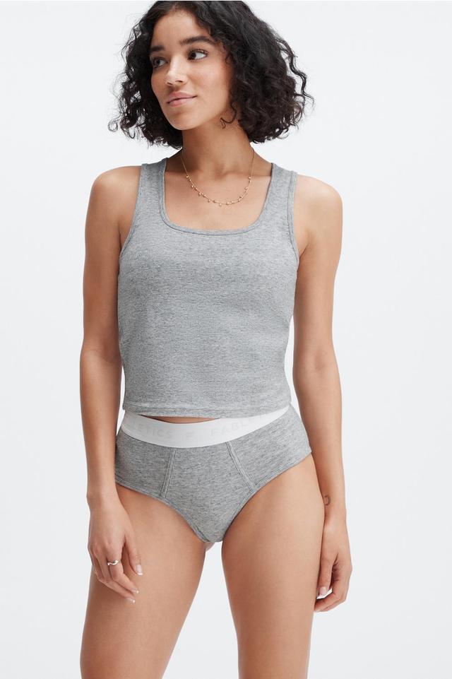 Fabletics 24-7 High-Waisted Brief Womens Mid Grey Heather Size XL Product Image