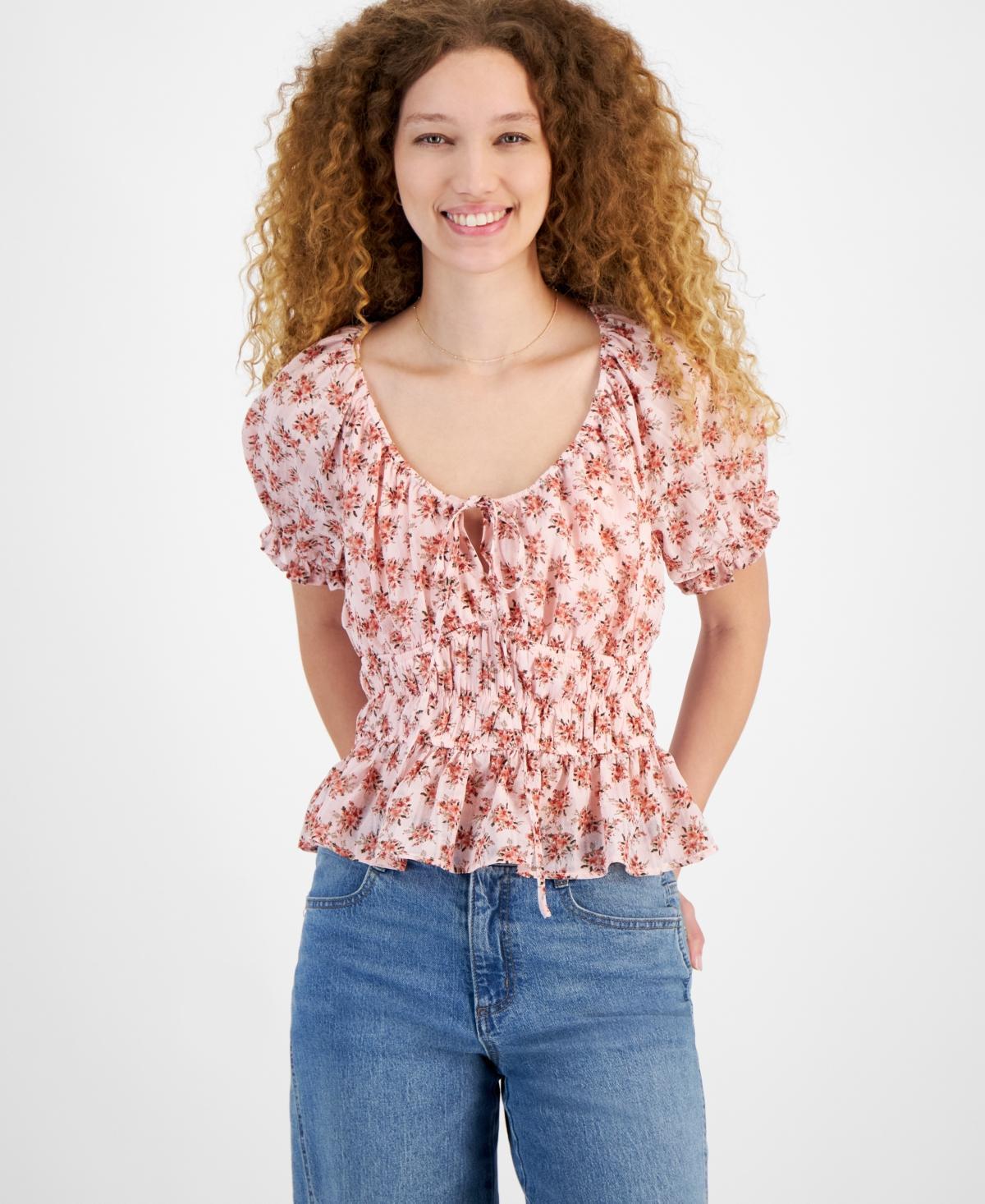 And Now This Womens Scoop-Neck Smocked Woven Top, Created for Macys Product Image