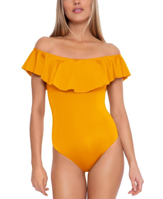 Women's Monaco Off-The-Shoulder Ruffled One-Piece Swimsuit  Product Image