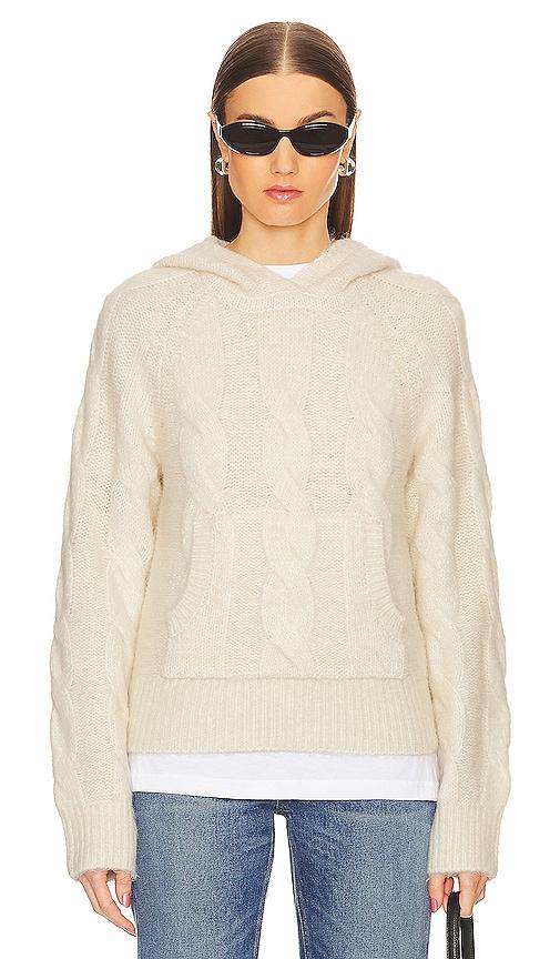 L'Academie Narelle Cable Hoodie in Ivory. Size S. product image