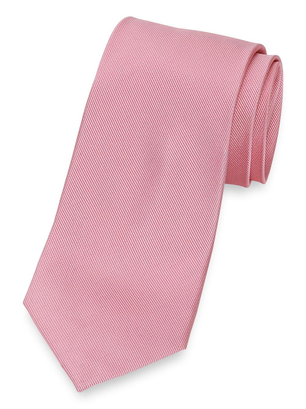 Solid Twill Woven Silk Tie - Pink Product Image