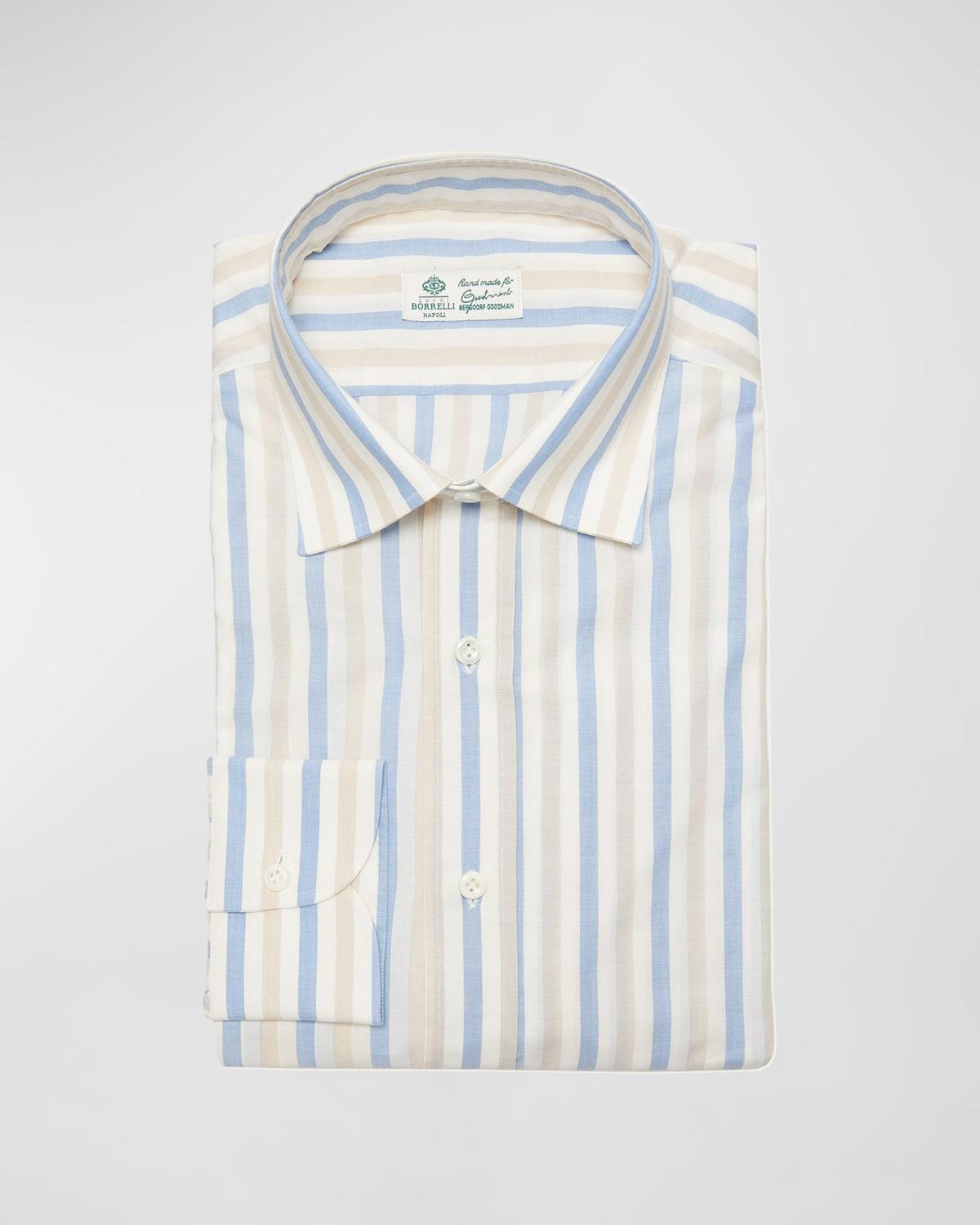 Mens Cotton Stripe Dress Shirt Product Image